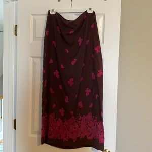 Express Maxi Brown/Pink wrap Around Skirt
